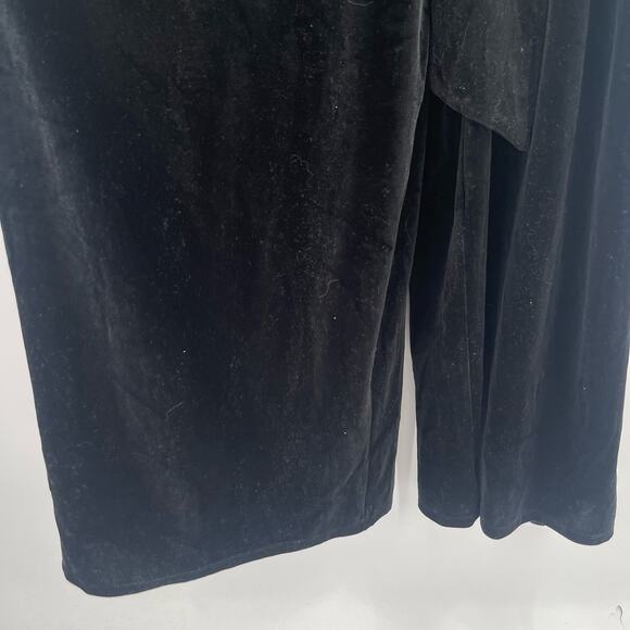 ELOQUII Jumpsuit Size 18 NWT Black Velvet Tie Belt Wide Leg Cocktail Evening - Picture 14 of 16